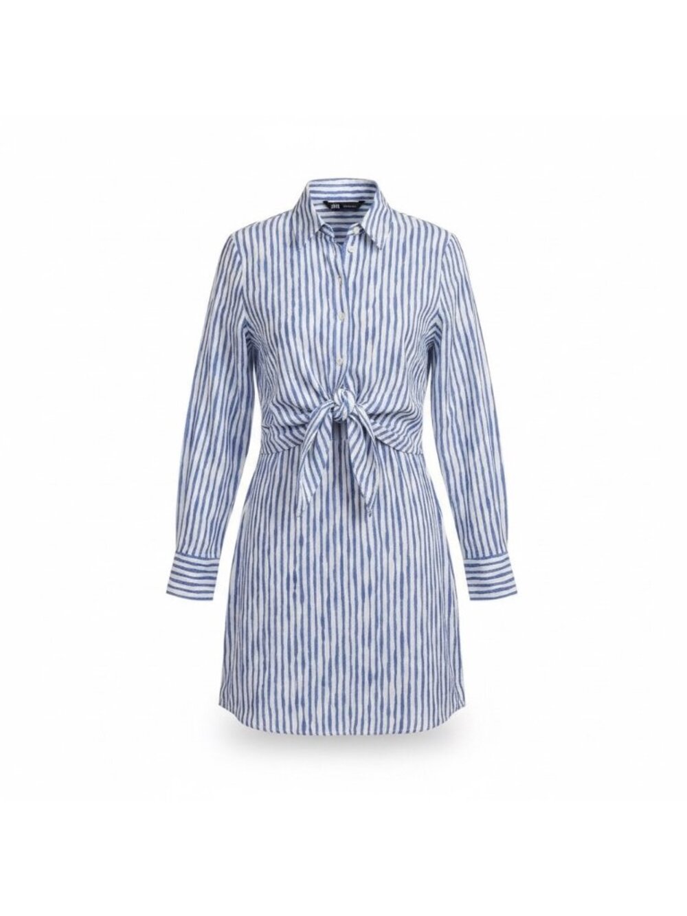 Zara Womens Blue / White Shirt Dress Striped Long Sleeve Size S